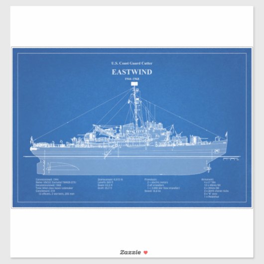 USCGC Eastwind wagb-279 - ABD Sticker (Vel)