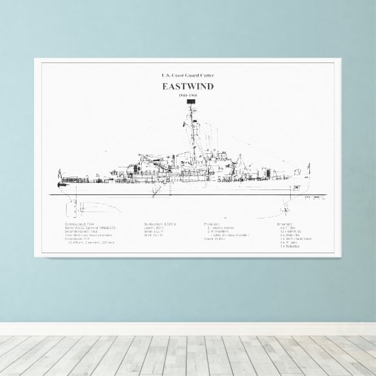 USCGC Eastwind wagb-279 - BD Canvas Afdruk (Insitu (Houten vloer))