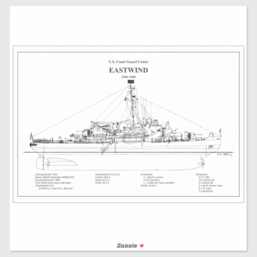 USCGC Eastwind wagb-279 - BD Sticker (Vel)