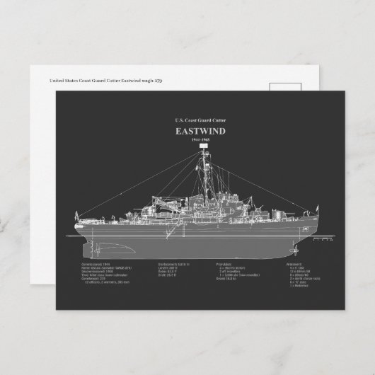 USCGC Eastwind wagb-279 – PD Briefkaart (Voorkant / Achterkant)