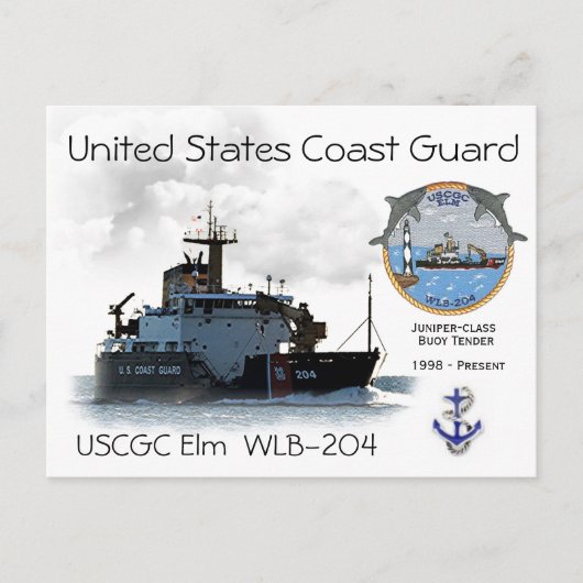 USCGC ELM WLB-204 BOEI TENDER BRIEFKAART (Voorkant)