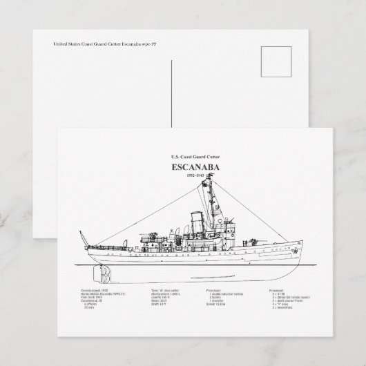 USCGC Escanaba WPC-77 - BD Briefkaart (Voorkant / Achterkant)