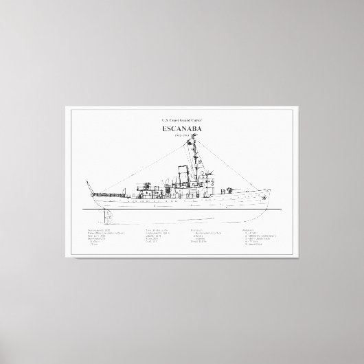 USCGC Escanaba WPC-77 - BD Canvas Afdruk (Voorkant)