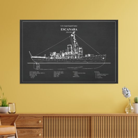 USCGC Escanaba WPC-77 – PD Canvas Afdruk (Insitu (Woonkamer))