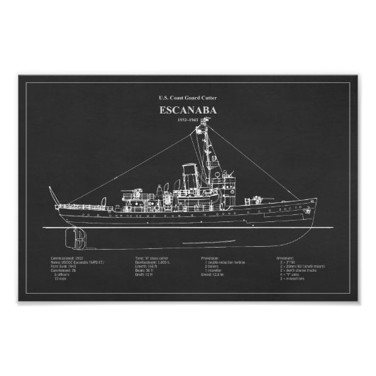 USCGC Escanaba WPC-77 – PD Foto Afdruk (Voorkant)