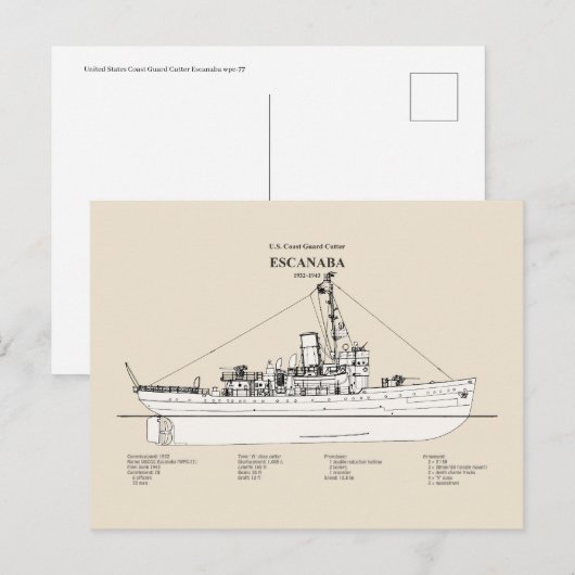 USCGC Escanaba wpc-77 - SBD Briefkaart (Voorkant / Achterkant)