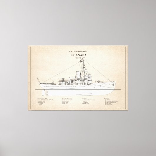 USCGC Escanaba wpc-77 - SBD Canvas Afdruk (Voorkant)