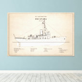 USCGC Escanaba wpc-77 - SBD Canvas Afdruk (Insitu (Houten vloer))