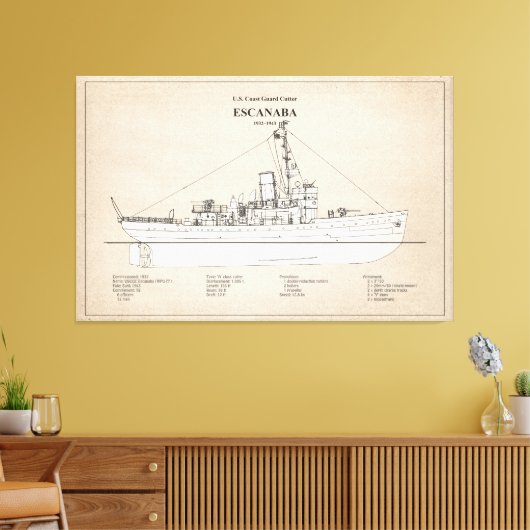 USCGC Escanaba wpc-77 - SBD Canvas Afdruk (Insitu (Woonkamer))