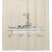 USCGC Escanaba wpc-77 - SBD Douchegordijn (Voorkant)