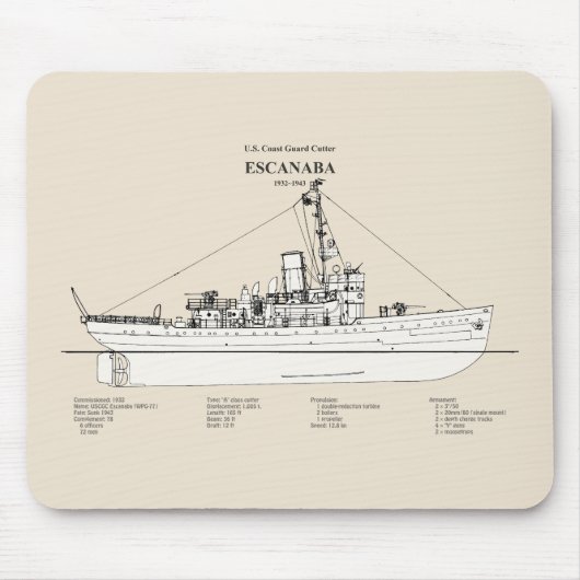 USCGC Escanaba wpc-77 - SBD Muismat (Voorkant)