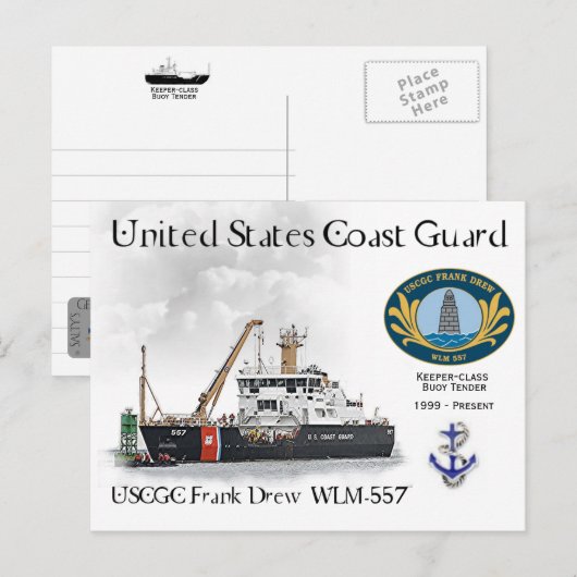 USCGC Frank Drew WLM-557 Buoy Tender Briefkaart (Voorkant / Achterkant)