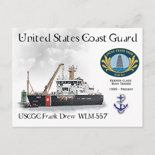 USCGC Frank Drew WLM-557 Buoy Tender Briefkaart (Voorkant)