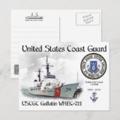 USCGC Gallatin WHEC-721 Cutter Briefkaart (Voorkant / Achterkant)