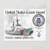 USCGC Gallatin WHEC-721 Cutter Briefkaart (Voorkant)
