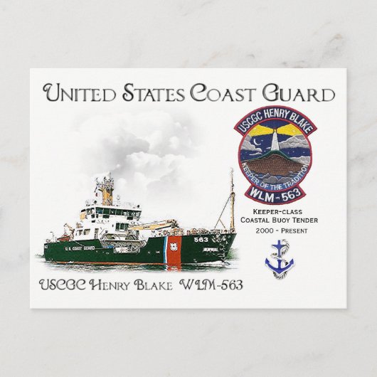 USCGC Henry Blake WLM-563 Coastal Buoy Tender Briefkaart (Voorkant)