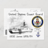 USCGC JAMES WMSL-754 CUTTER BRIEFKAART (Voorkant / Achterkant)