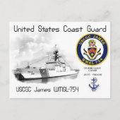USCGC JAMES WMSL-754 CUTTER BRIEFKAART (Voorkant)