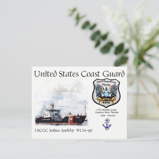 USCGC Joshua Appleby WLM-556 Kustaanbesteding Briefkaart (Staand voorkant)