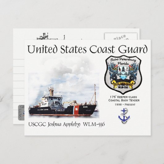 USCGC Joshua Appleby WLM-556 Kustaanbesteding Briefkaart (Voorkant / Achterkant)