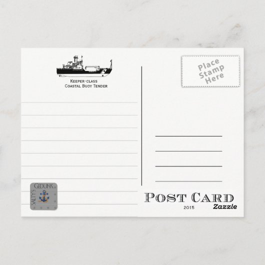 USCGC Joshua Appleby WLM-556 Kustaanbesteding Briefkaart (Achterkant)