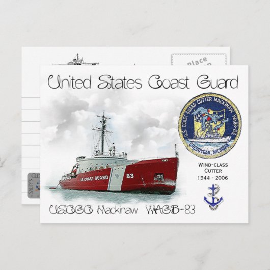 USCGC MACKINAW WAGB-83 IJSBREKER - BRIEFKAART (Voorkant / Achterkant)