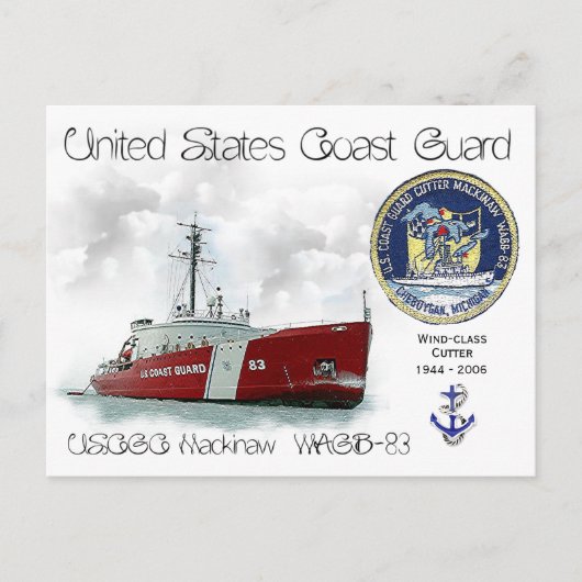 USCGC MACKINAW WAGB-83 IJSBREKER - BRIEFKAART (Voorkant)