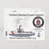 USCGC Reliance WMEC-615 Cutter Briefkaart (Voorkant / Achterkant)
