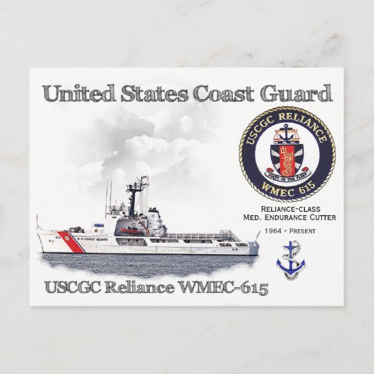 USCGC Reliance WMEC-615 Cutter Briefkaart (Voorkant)