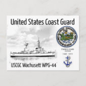 USCGC WACHUSETT WPG-44 CUTTER BRIEFKAART (Voorkant)
