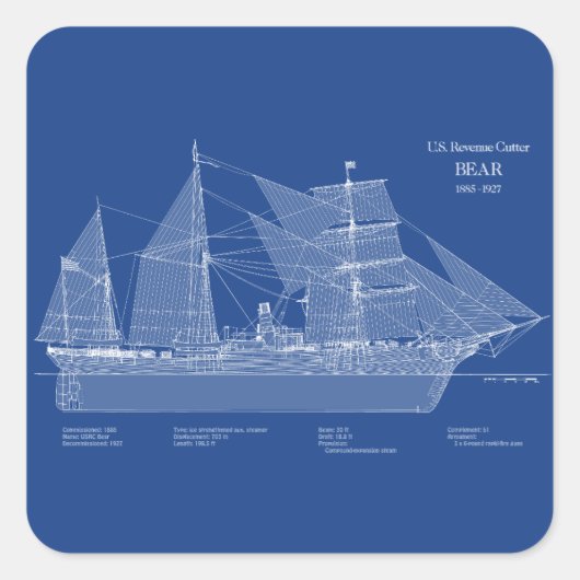 USCGRC USRC BEER - ABD VIERKANTE STICKER (Voorkant)