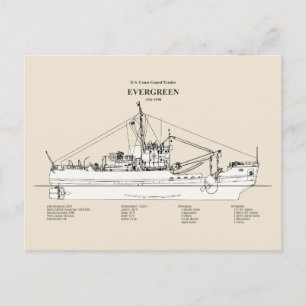 USCGT Evergreen wlb-295 - SBD Briefkaart