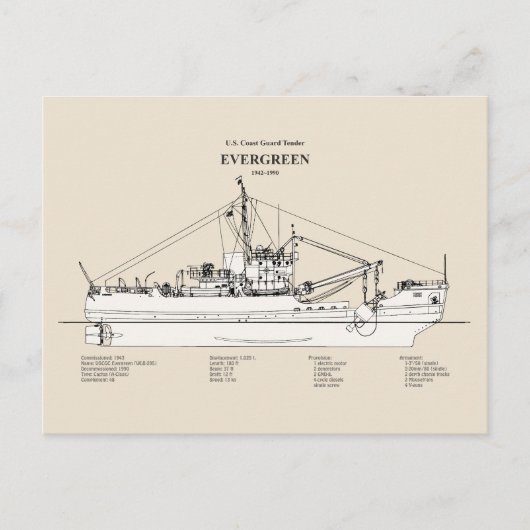 USCGT Evergreen wlb-295 - SBD Briefkaart (Voorkant)