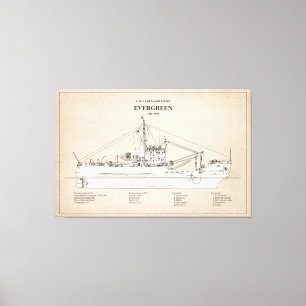 USCGT Evergreen wlb-295 - SBD Canvas Afdruk