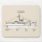 USCGT Evergreen wlb-295 - SBD Muismat (Voorkant)