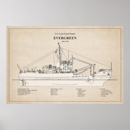 USCGT Evergreen wlb-295 - SBD Poster (Voorkant)