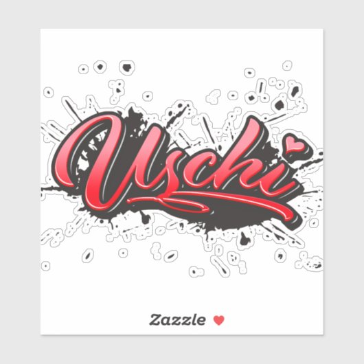 Uschi red Heart Graffiti Aufkleber Sticker (Vel)