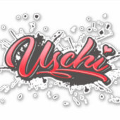 Uschi red Heart Graffiti Aufkleber Sticker (Voorkant)