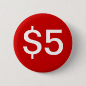USD 5 Button verkoper/verkoop (Voorkant)