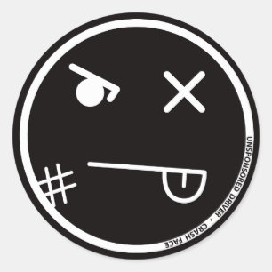 USD Crash Face #2 (3 inch) ticker Ronde Sticker