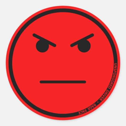 USD Rage Face Red (3 inch) Sticker (Voorkant)