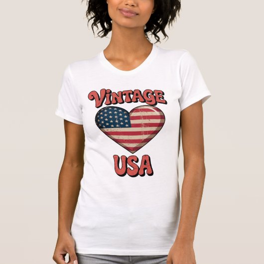 usd vintage hart dames t-shirts (Voorkant)