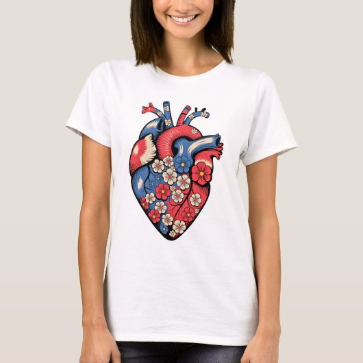 usd vintage heart womens tshirts (Voorkant)