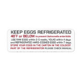 USDA Egg Carton Safety and Storage Regulations Etiket (Voorkant)