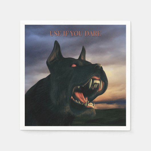 Use If You Dare. Big, black dog Servet (Voorkant)