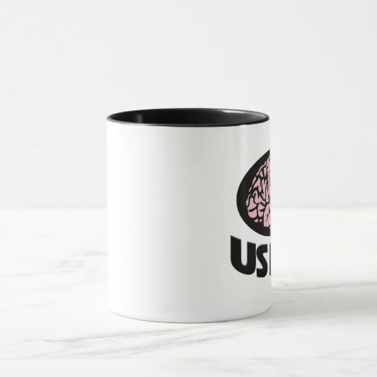 "Use It" mok – Minimalistisch roze hersendesign  (Midden)