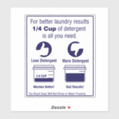 'Use Less Detergent' Laundromat Overlay Blauw Sticker (Vel)