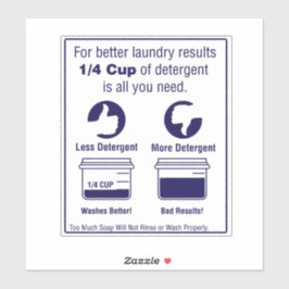'Use Less Detergent' Laundromat Overlay Blauw Sticker