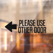 use other door sign raamsticker (Vel 2)
