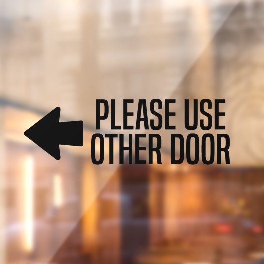 use other door sign raamsticker (Vel 2)